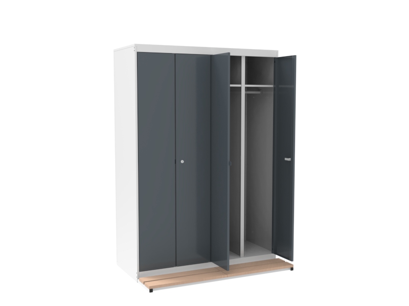 Wardrobe for wall, with bench 4x300mm