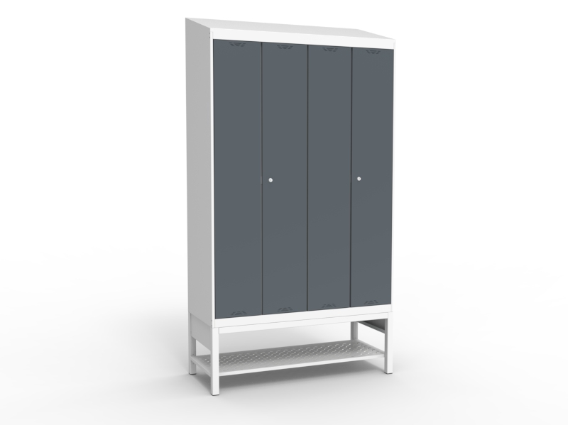 Available now: Wardrobe with shoe shelf and sloping roof 4x300mm
